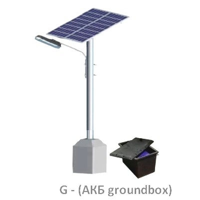 Уличный светильник 80Вт SL-80/600/400*12G на солнечной электростанции (АКБ в грунт) - фото 4861